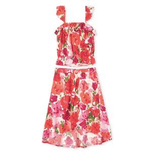 Ruffle Top And High Low Maxi Skirt Set - Size 16